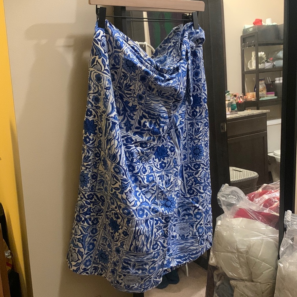 Ann Taylor Mosaic Pattern Faux Wrap Skirt